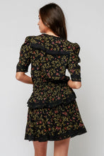 Load image into Gallery viewer, Womens Black Print Waistband Tiered Skirt Dress
