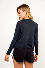 Load image into Gallery viewer, Womens Teal Long SLeeve Choker Top
