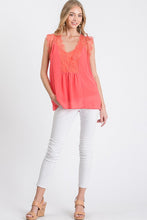 Load image into Gallery viewer, Womens Coral Lace Trim Blouse
