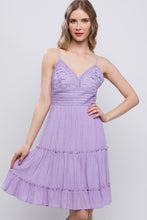 Load image into Gallery viewer, Womens Lavender Laced Paneled Dress
