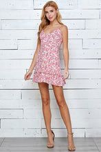 Load image into Gallery viewer, Womens Pink Floral Print Fully Lined Mini Dress
