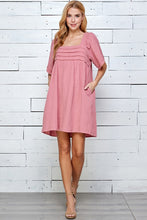 Load image into Gallery viewer, Womens Mauve Tunic Dress with Side Pockets

