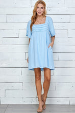 Load image into Gallery viewer, Womens Blue Side Pocket Tunic Dress
