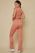 Load image into Gallery viewer, Womens Orange Criss Cross Top and Matching Flared Pants Sweater Set
