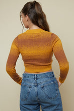 Load image into Gallery viewer, Womens Orange Brown Long Sleeve Collared Sweater Crop Top
