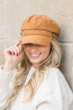 Load image into Gallery viewer, Womens Camel Suede Autum Cap Hat

