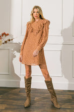 Load image into Gallery viewer, Womens Tan Long Sleeve Mini Dress
