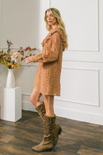 Load image into Gallery viewer, Aurelia Tan Long Sleeve Lace Mini Dress
