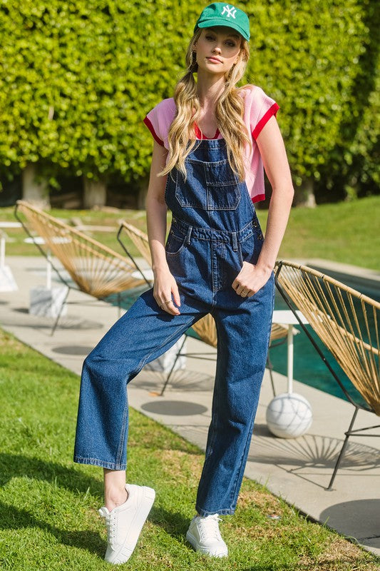 Womens Classic Dark Denim Overall