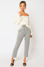Load image into Gallery viewer, Womens Gray Knit Straight Cropped Lounge Pants
