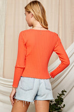 Load image into Gallery viewer, Kat Orange Ribbed Long Sleeve Top
