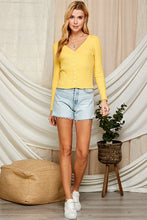 Load image into Gallery viewer, Kat Yellow Ribbed Long Sleeve Top
