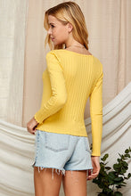 Load image into Gallery viewer, Kat Yellow Ribbed Long Sleeve Top
