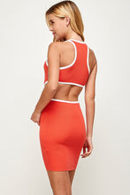 Load image into Gallery viewer, Womens Orange Cut-Out Bodycon Knit Dess
