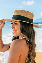 Load image into Gallery viewer, Womens Rattan Panama Hat
