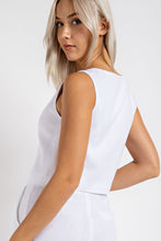 Load image into Gallery viewer, Womens White Linen Button Down Vest
