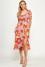 Load image into Gallery viewer, Womens Orange Side Slit Midi Dress
