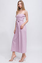 Load image into Gallery viewer, womens lilac adjustable spaghetti strap jumpsuit
