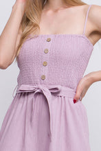 Load image into Gallery viewer, womens lilac smocked top jumpsuit
