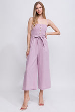 Load image into Gallery viewer, Womens lavender wide crop leg jumpsuit
