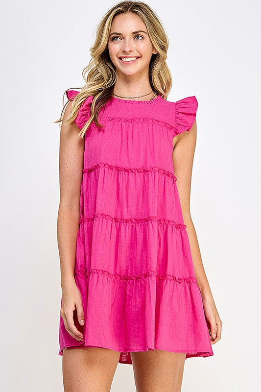 Katherine Fuchsia Sleeveless Babydoll Dress