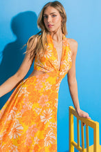 Load image into Gallery viewer, Womens Yellow Flower Summer Elegant Midi Dress
