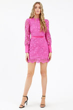 Load image into Gallery viewer, Womens Pink Sophisticated Lace Mini Dress
