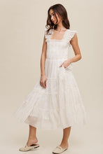 Load image into Gallery viewer, Zazzlyn Flower Embroidered Smocked Ruffle Romantic Dress
