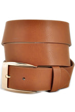 Load image into Gallery viewer, Womens Tan Classic Gold Buckle Belt
