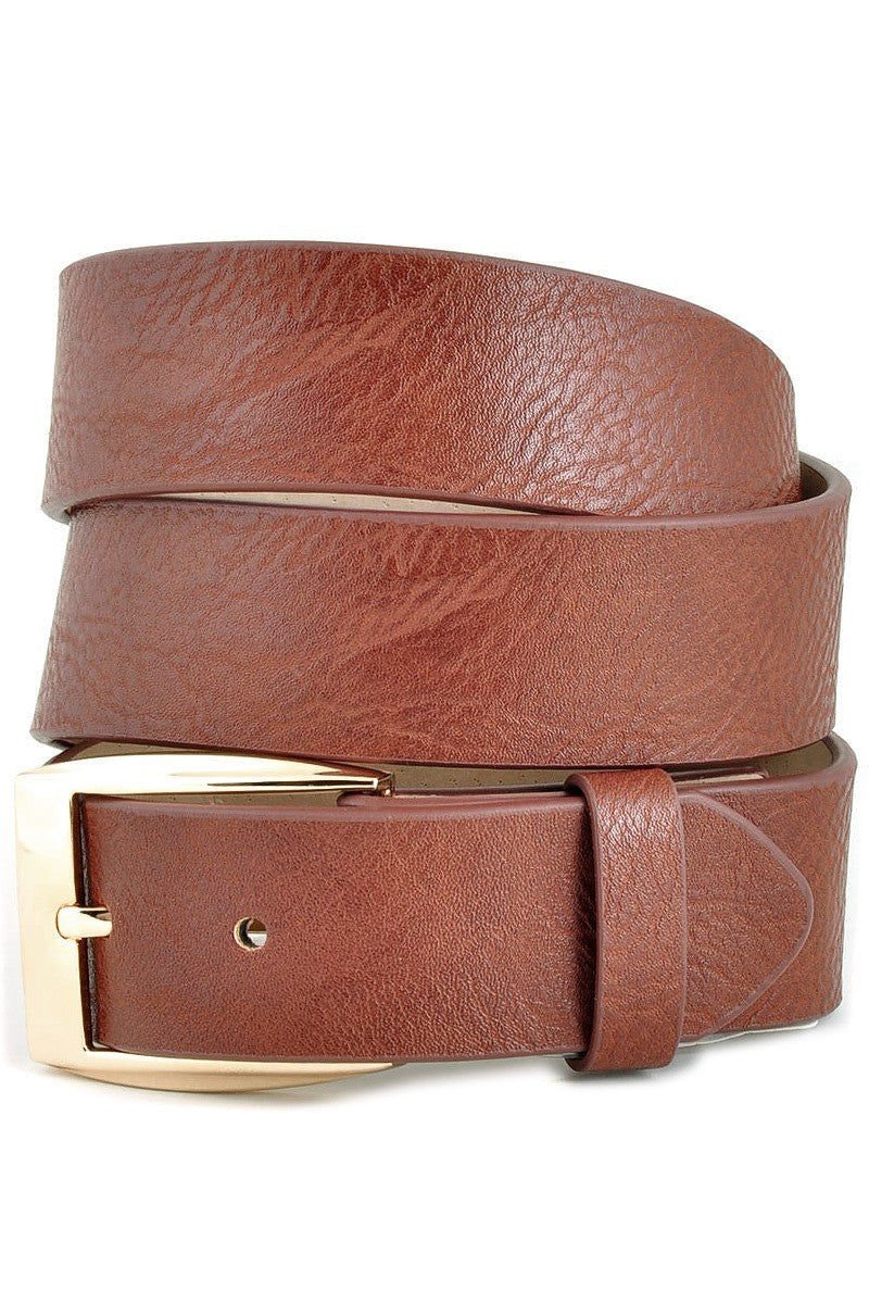 Womens Brown Classic Gold Buckle Belt