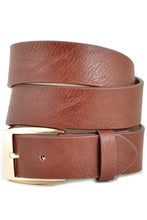 Load image into Gallery viewer, Womens Brown Classic Gold Buckle Belt
