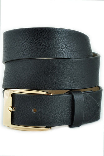 Womens Black Classic Gold Buckle Belt