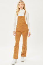 Load image into Gallery viewer, Womens Camel Corduroy Flare Overalls
