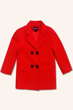 Load image into Gallery viewer, Girls Red Long Wool Coat

