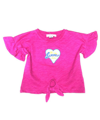 Girls Fuchsia Short Sleeve Shirt - Lovell Boutique