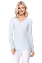 Load image into Gallery viewer, Womens Basic V-Neckline Long Sleeve Knit Top - Lovell Boutique
