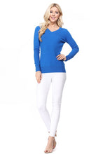 Load image into Gallery viewer, Womens Basic V-Neckline Long Sleeve Knit Top - Lovell Boutique
