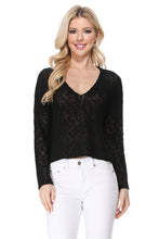 Load image into Gallery viewer, Womens Black Crop Sweater Top

