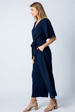 Load image into Gallery viewer, Women Navy Ankle Leg Jumpsuit
