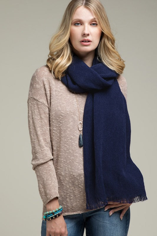 Textured Solid Oblong Scarf - Lovell Boutique