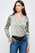 Load image into Gallery viewer, Long Sleeve Satin Bodysuit - Lovell Boutique
