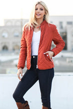 Load image into Gallery viewer, Rust color Quilted Puffer Jacket
