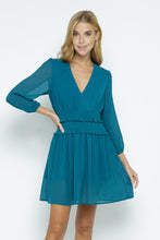 Load image into Gallery viewer, Womens Teal Long Sleeve Mini Dress
