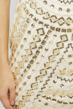 Load image into Gallery viewer, Womens Gold Geo Pattern Sequin Dress
