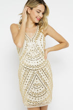 Load image into Gallery viewer, Womens Gold Sparkle Holiday Dress
