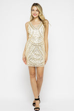Load image into Gallery viewer, Womens Geo Pattern Sleeveless Sequin Dress
