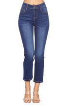 Load image into Gallery viewer, Womens Dark Wash High-Rise Slim Straight Ankle Jeans
