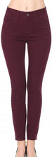 Load image into Gallery viewer, Womens Burgundy High-Rise Ankle Pants
