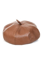 Load image into Gallery viewer, brown faux leather beret
