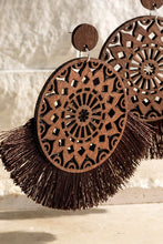 Load image into Gallery viewer, Round Laser Wood Cut Earrings - Lovell Boutique
